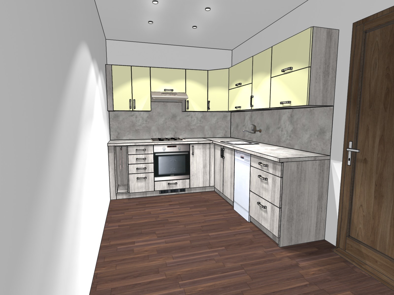 3D n�vrh kvalitn� kuchyn� Indiana